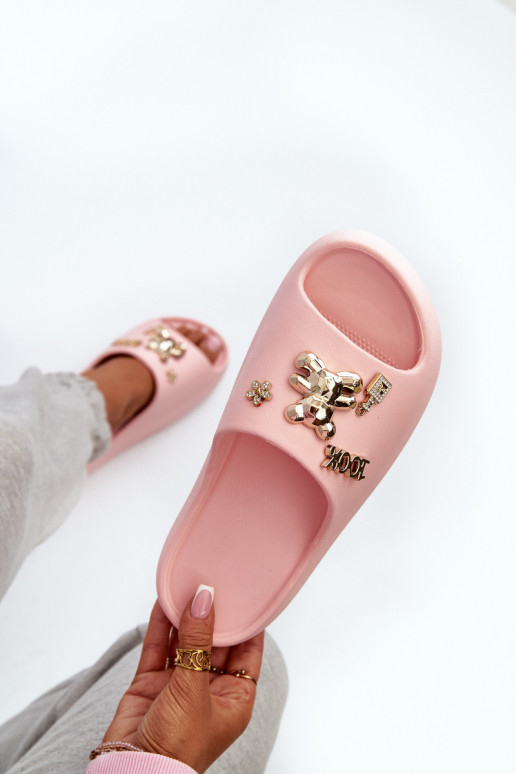 Pantuflas mujer Lengwa Pantuflas ligeras con bonitos detalles en color rosa Orchia