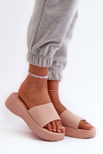 Zapatillas de casa de mujer con plataforma I Koturnie rosa Vimarils 2