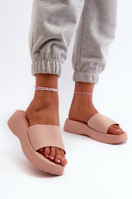 Zapatillas de casa de mujer con plataforma I Koturnie rosa Vimarils Zapatillas de casa de mujer con plataforma I Koturnie rosa Vimarils