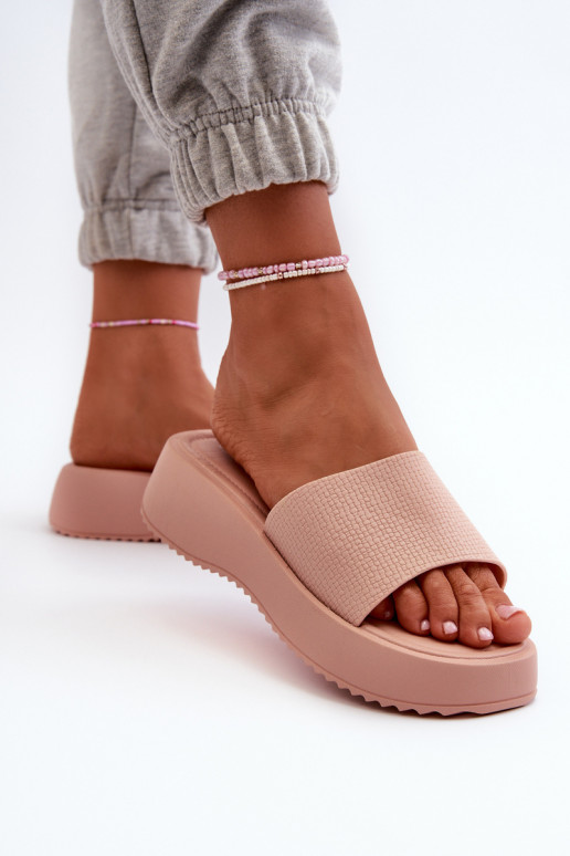 Zapatillas de casa de mujer con plataforma I Koturnie rosa Vimarils Zapatillas de casa de mujer con plataforma I Koturnie rosa Vimarils