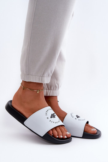 Pantuflas de Mujer 4FMM00FFLIF044A-10S Blanco-negro 2