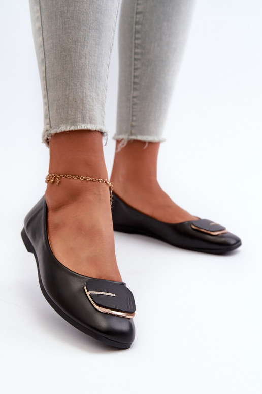 Bailarinas Mujer Piel Ecológica con adornos color negro Edoslli