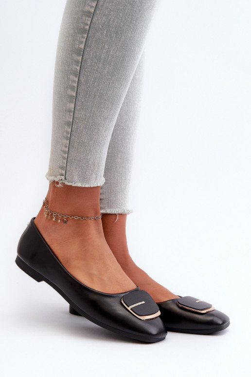 Bailarinas Mujer Piel Ecológica con adornos color negro Edoslli