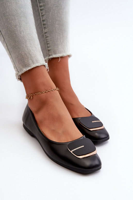 Bailarinas Mujer Piel Ecológica con adornos color negro Edoslli