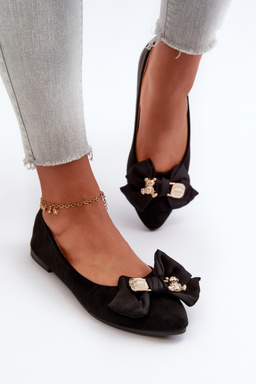 Bailarinas de mujer en Ante Ecológico con cintas I Broszka color negro Satris