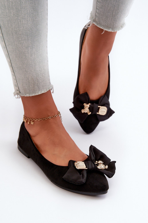 Bailarinas de mujer en Ante Ecológico con cintas I Broszka color negro Satris