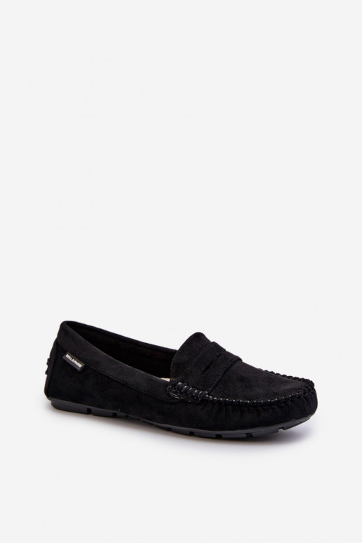 mocasines de mujer Z confeccionados en ecogamuza color negro Rerceria
