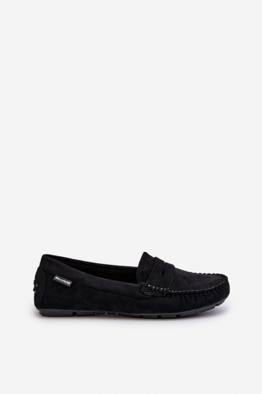 mocasines de mujer Z confeccionados en ecogamuza color negro Rerceria