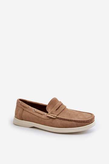 Mocasines de hombre Z en ante ecológico beige Rivanell