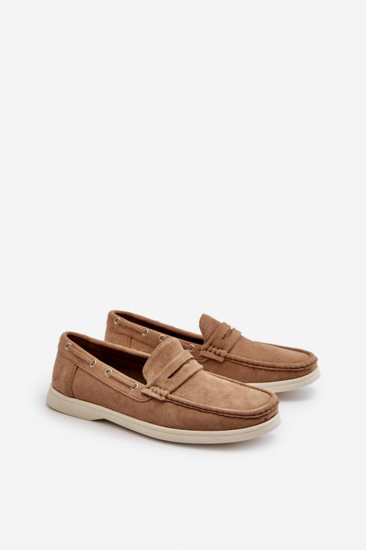Mocasines de hombre Z en ante ecológico beige Rivanell