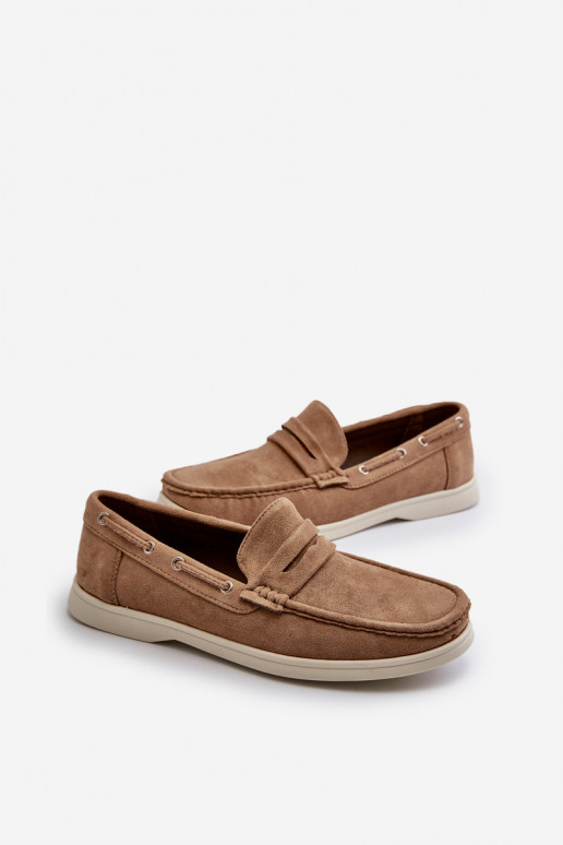 Mocasines de hombre Z en ante ecológico beige Rivanell