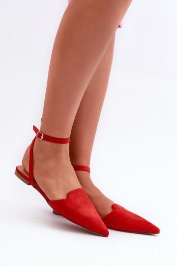 bailarinas con cintas de ante ecológico Z Zapatos de punta rojo Ellesara 2