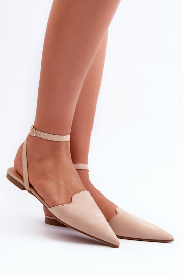 bailarinas con cintas de ante ecológico Z Zapatos de punta beige Ellesara 2