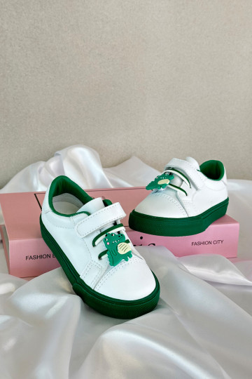 Zapatillas deportivas para niños calzado informal Z Przypinku Color blanco-verde Pennyn 2