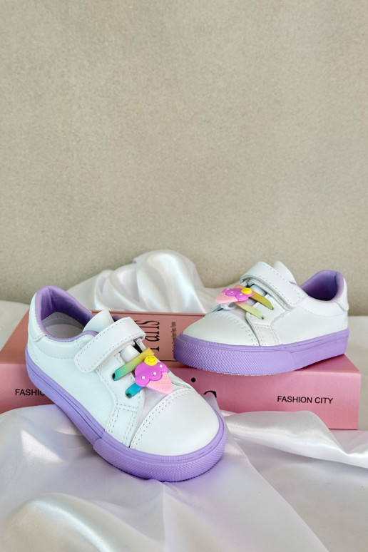 Zapatillas deportivas para niños calzado informal Z Przypinku Color blanco-morado Pennyn