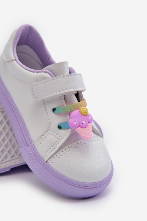 Zapatillas deportivas para niños calzado informal Z Przypinku Color blanco-morado Pennyn