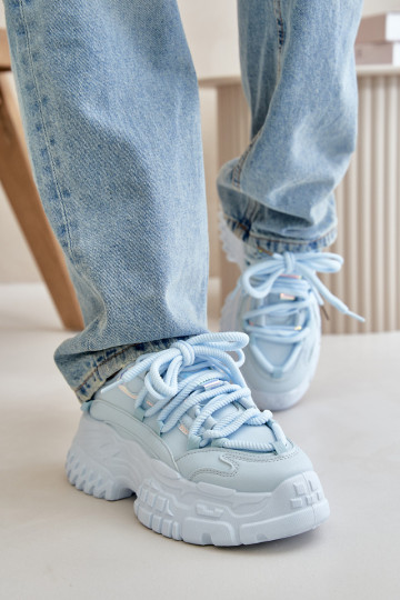 Zapatillas modelo zapatos Mujer con suela masiva de moda color azul Nevela 2
