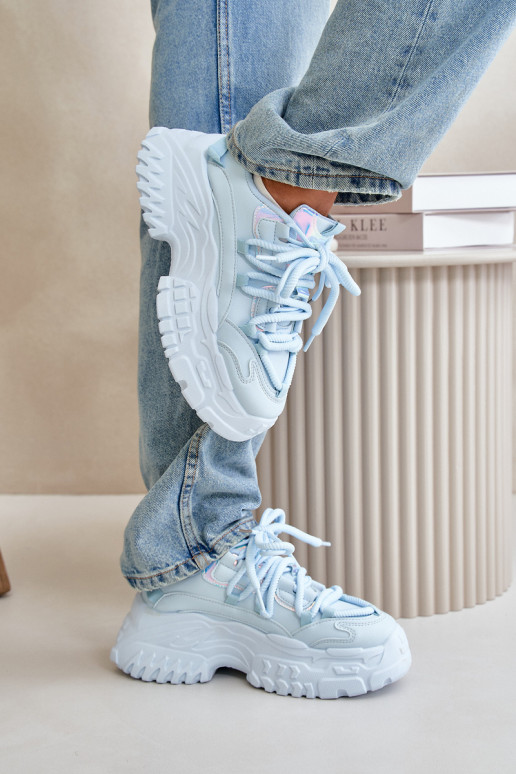 Zapatillas modelo zapatos Mujer con suela masiva de moda color azul Nevela