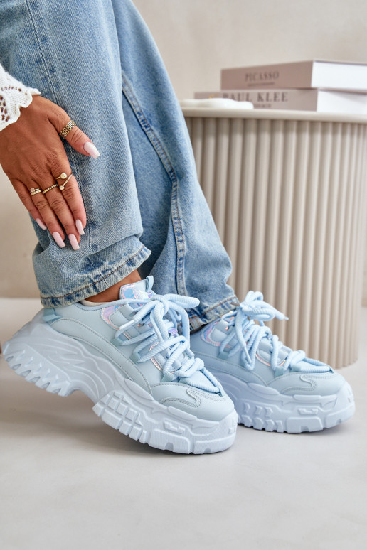 Zapatillas modelo zapatos Mujer con suela masiva de moda color azul Nevela