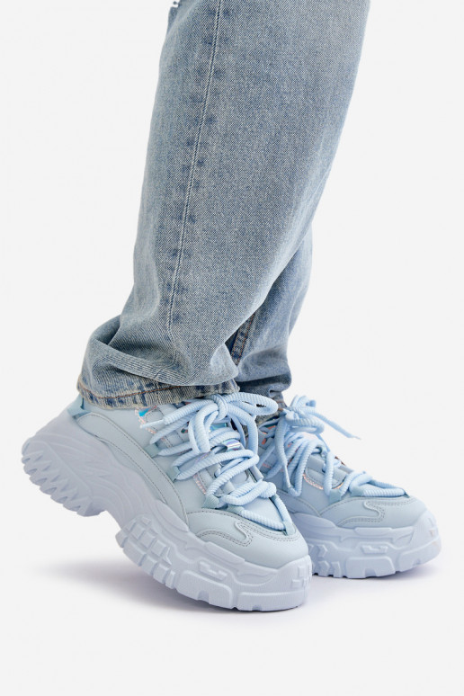 Zapatillas modelo zapatos Mujer con suela masiva de moda color azul Nevela