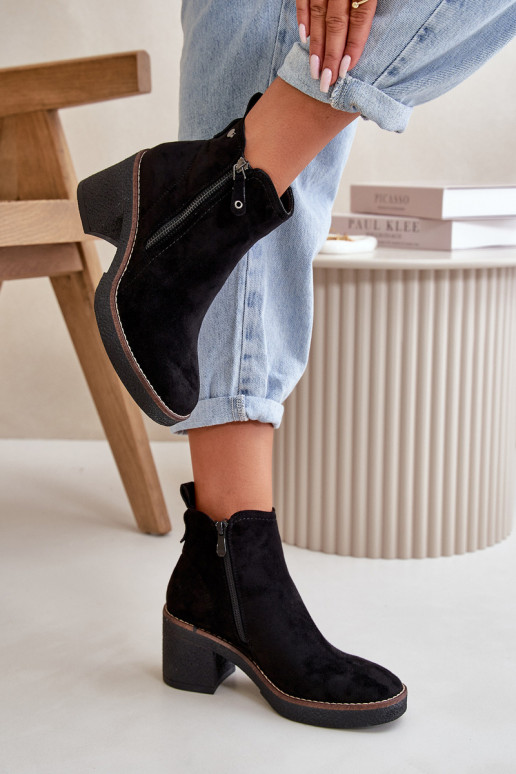 Botas de mujer calefactables Z fabricadas en ecogamuza color negro Velarilla