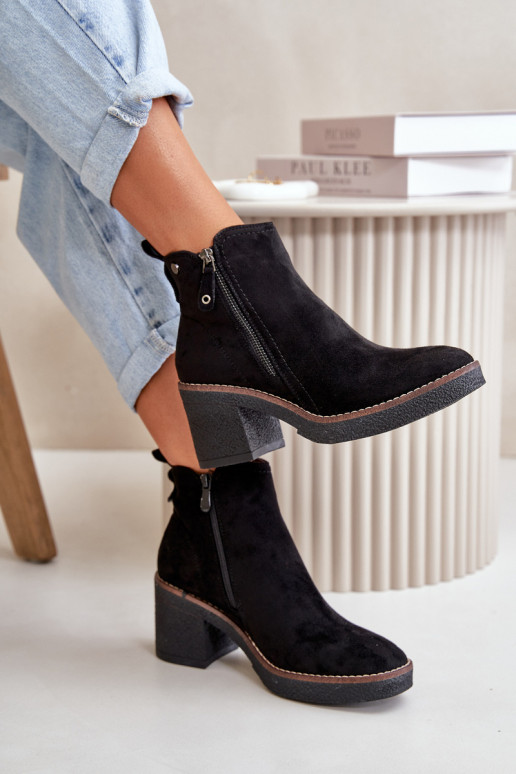 Botas de mujer calefactables Z fabricadas en ecogamuza color negro Velarilla