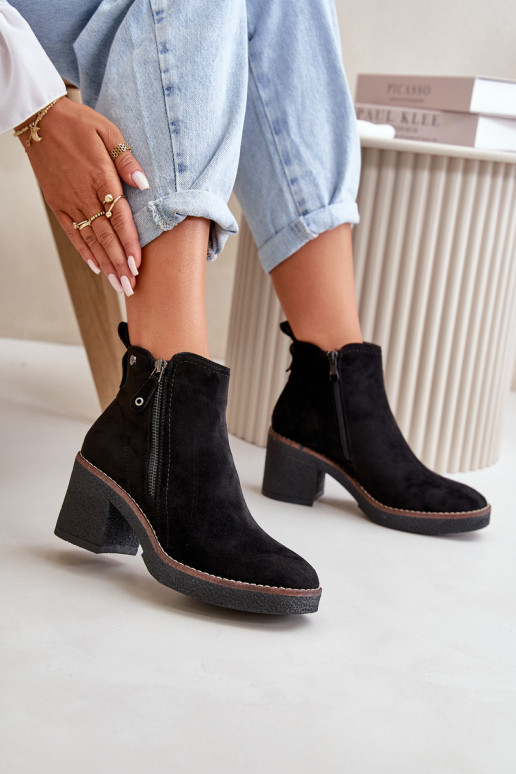 Botas de mujer calefactables Z fabricadas en ecogamuza color negro Velarilla