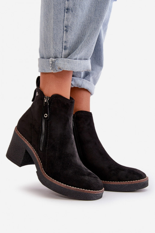 Botas de mujer calefactables Z fabricadas en ecogamuza color negro Velarilla