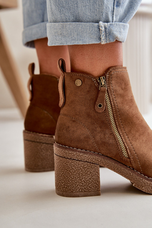 Botas de mujer calefactables Z fabricadas en ante ecológico color marrón Velarilla