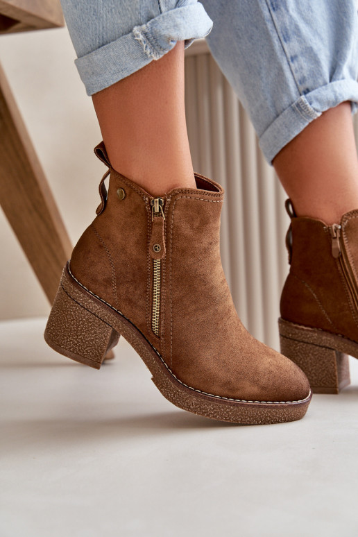 Botas de mujer calefactables Z fabricadas en ante ecológico color marrón Velarilla