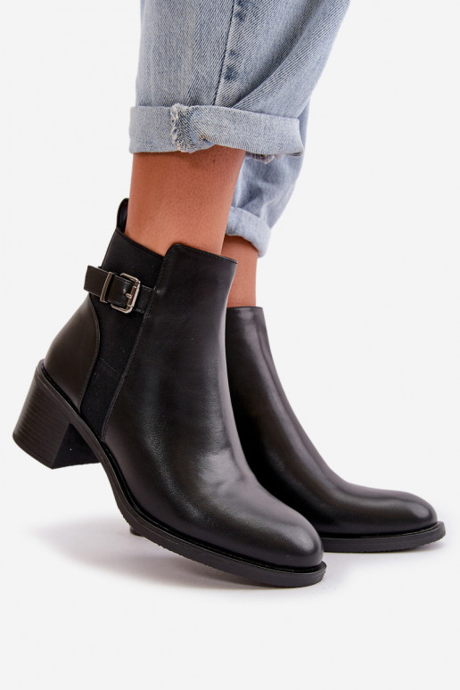 Botas de mujer calentitas con tacón con hebillas en negro Nevillira Botas de mujer calentitas con tacón con hebillas en negro Nevillira