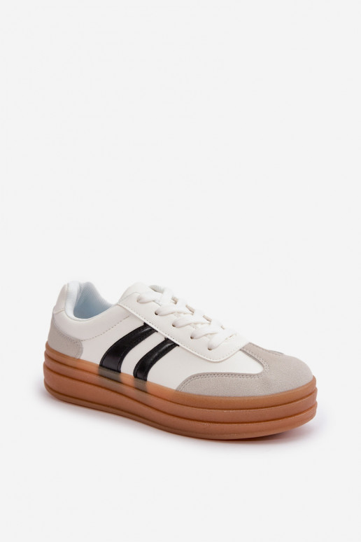 Zapatillas modelo zapatos. Femenino con una plataforma Blanco-color gris Nesonice Zapatillas modelo zapatos. Femenino con una plataforma Blanco-color gris Nesonice