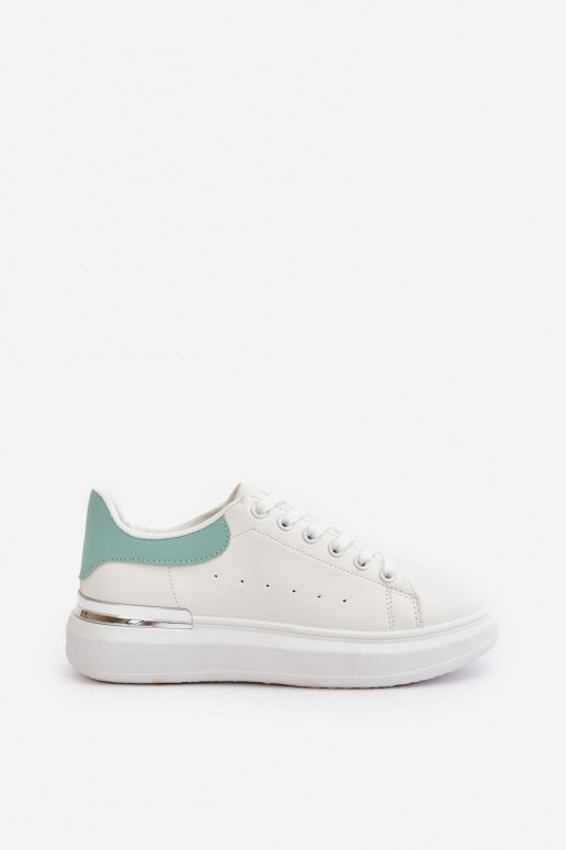 Zapatos bajos con plataforma en ecopiel Color blanco-verde Nevelena