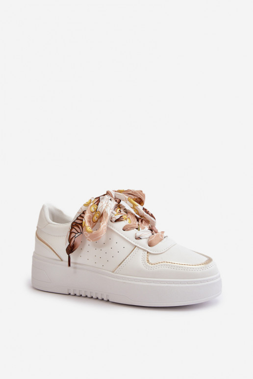 Zapatillas modelo Zapatos de Mujer con plataforma Con cordones decorativos en color blanco Mistra