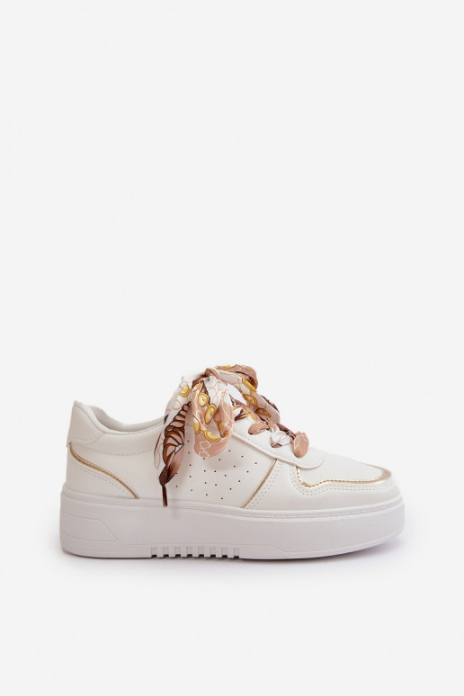 Zapatillas modelo Zapatos de Mujer con plataforma Con cordones decorativos en color blanco Mistra