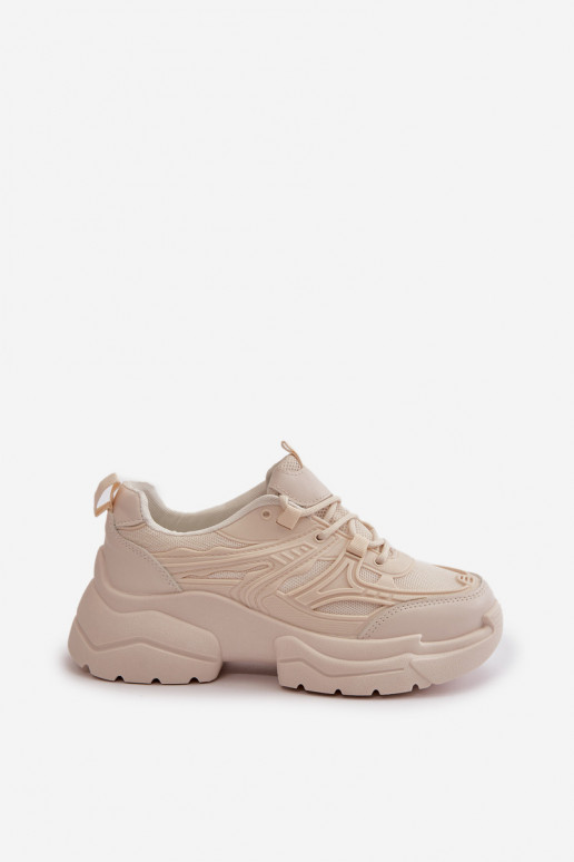 calzado deportivo Zapatillas modelo zapatos Mujer con suela maciza de moda marfil Lerista