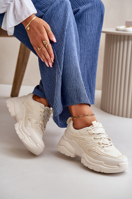 calzado deportivo Zapatillas modelo zapatos Mujer con suela maciza de moda marfil Lerista