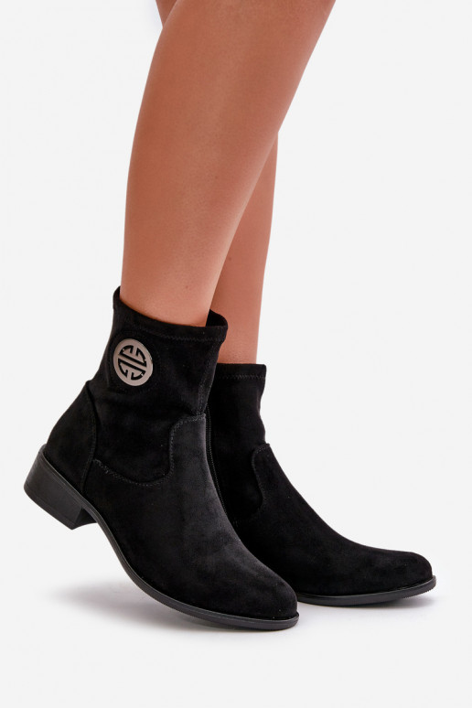 Botas de mujer Pegado Al castillo Con decoraciones Detalem de gamuza ecológicaoAe de color negro Lerioria Botas de mujer Pegado Al castillo Con decoraciones Detalem de gamuza ecológicaoAe de color negro Lerioria