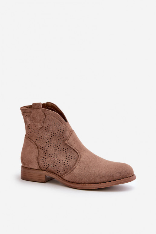 Botas caladas Femenino con tacones anchos color marrón S.Barski HY42-151 Botas caladas Femenino con tacones anchos color marrón S.Barski HY42-151