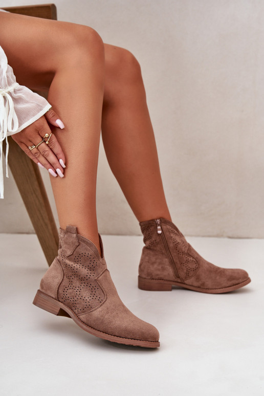 Botas caladas Femenino con tacones anchos color marrón S.Barski HY42-151 Botas caladas Femenino con tacones anchos color marrón S.Barski HY42-151