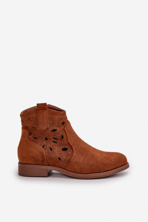 Botas de mujer con elementos calados Al castillo color marrón S.Barski HY42-081