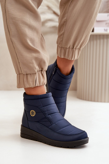Botas de nieve Helis calentadas azul oscuro para mujer. 2