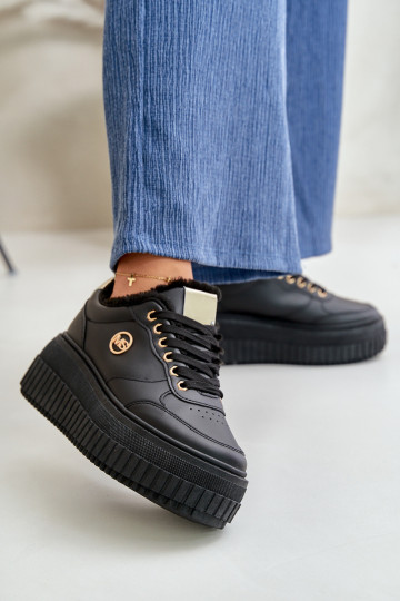 Zapatillas de deporte modelo calzado deportivo Mujer calentadas con suelas masivas de moda color negro Ardiela