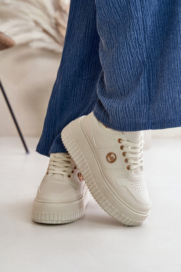 Zapatillas de deporte modelo calzado deportivo Mujer cálida con suelas masivas de moda beige Verissha 2