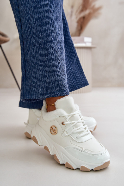 Femenino zapatillas con cordones calentamiento con una plataforma el color blanco Verioras Femenino zapatillas con cordones calentamiento con una plataforma el color blanco Verioras