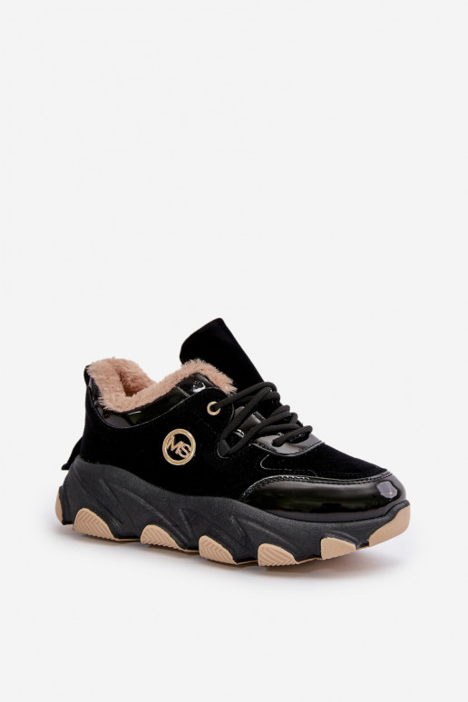 Femenino zapatillas con cordones calentamiento con una plataforma de color negro Verioras Femenino zapatillas con cordones calentamiento con una plataforma de color negro Verioras