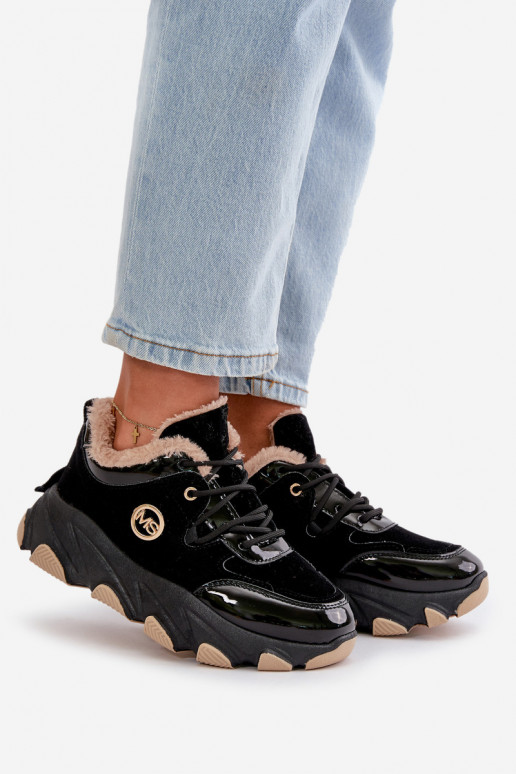 Femenino zapatillas con cordones calentamiento con una plataforma de color negro Verioras Femenino zapatillas con cordones calentamiento con una plataforma de color negro Verioras