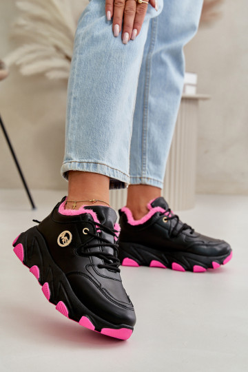 calentamiento zapatillas Femenino con cordones con una plataforma de color negro Bialoa