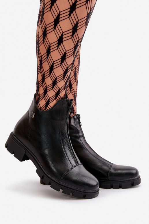 calentamiento Botas de mujer de cuero ecológico de color negro Verietta calentamiento Botas de mujer de cuero ecológico de color negro Verietta