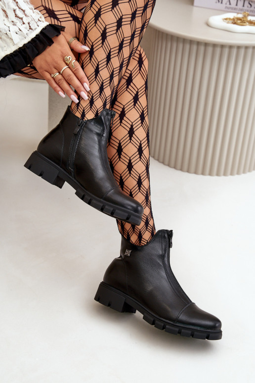 calentamiento Botas de mujer de cuero ecológico de color negro Verietta calentamiento Botas de mujer de cuero ecológico de color negro Verietta